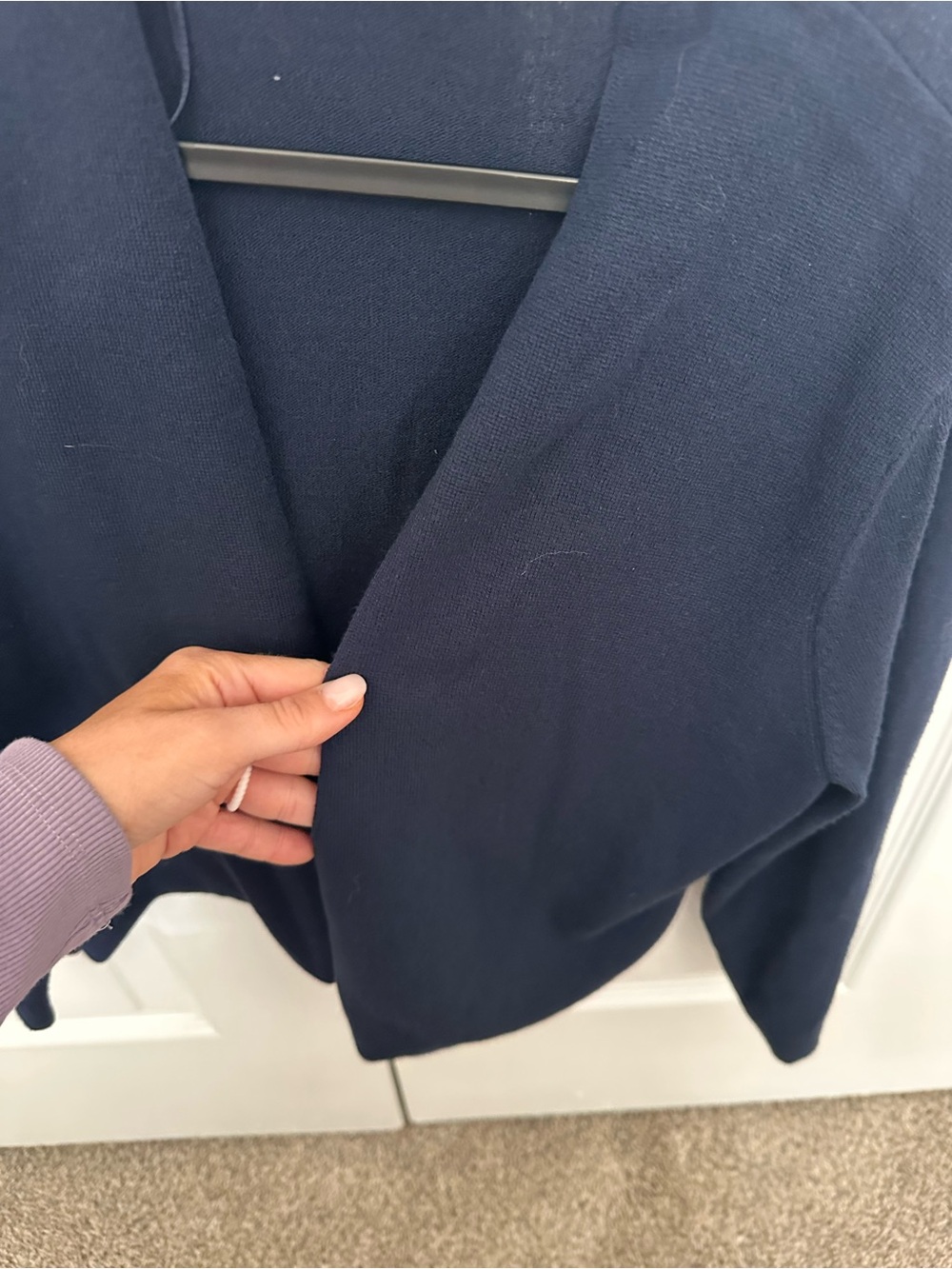 Ann Taylor Navy Open-Front Women's Cardigan Sweater - Picture 3 of 4